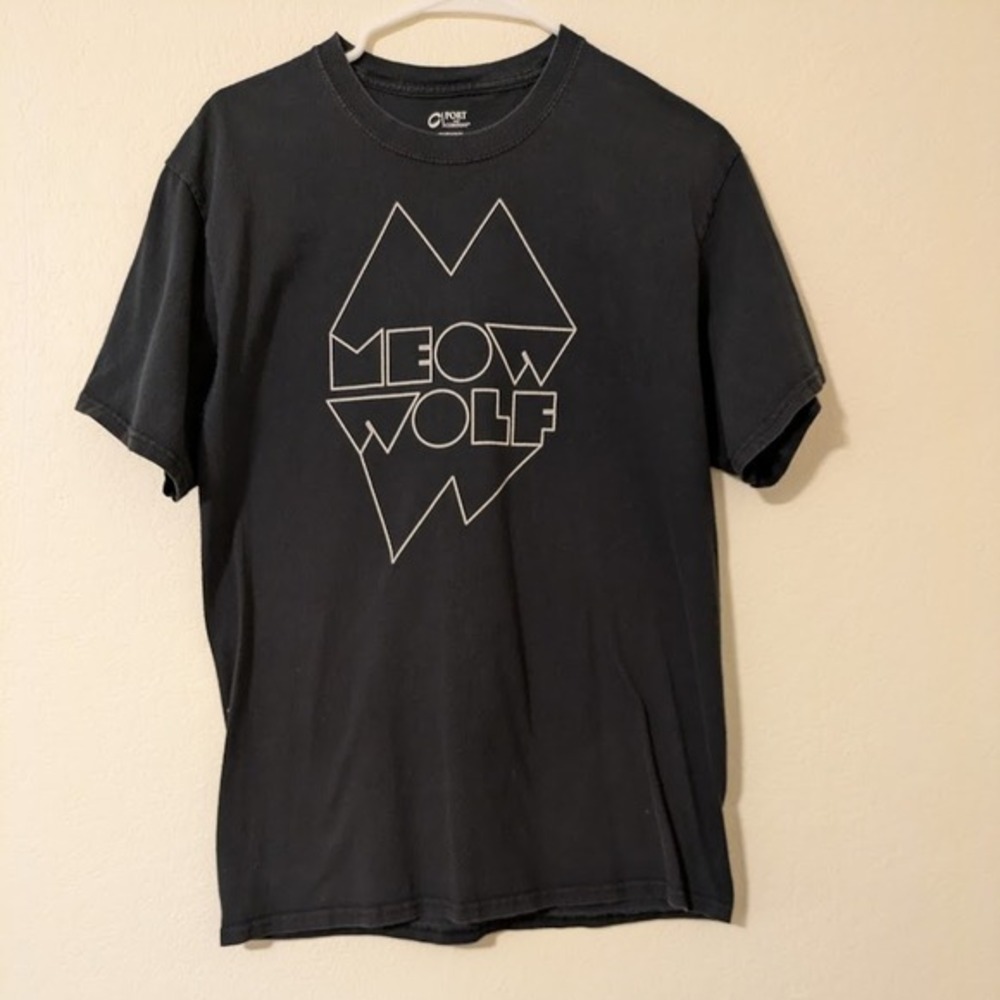 Meow Wolf Men's Short Sleeve T-Shirt Black Crew‎ Neck Size M